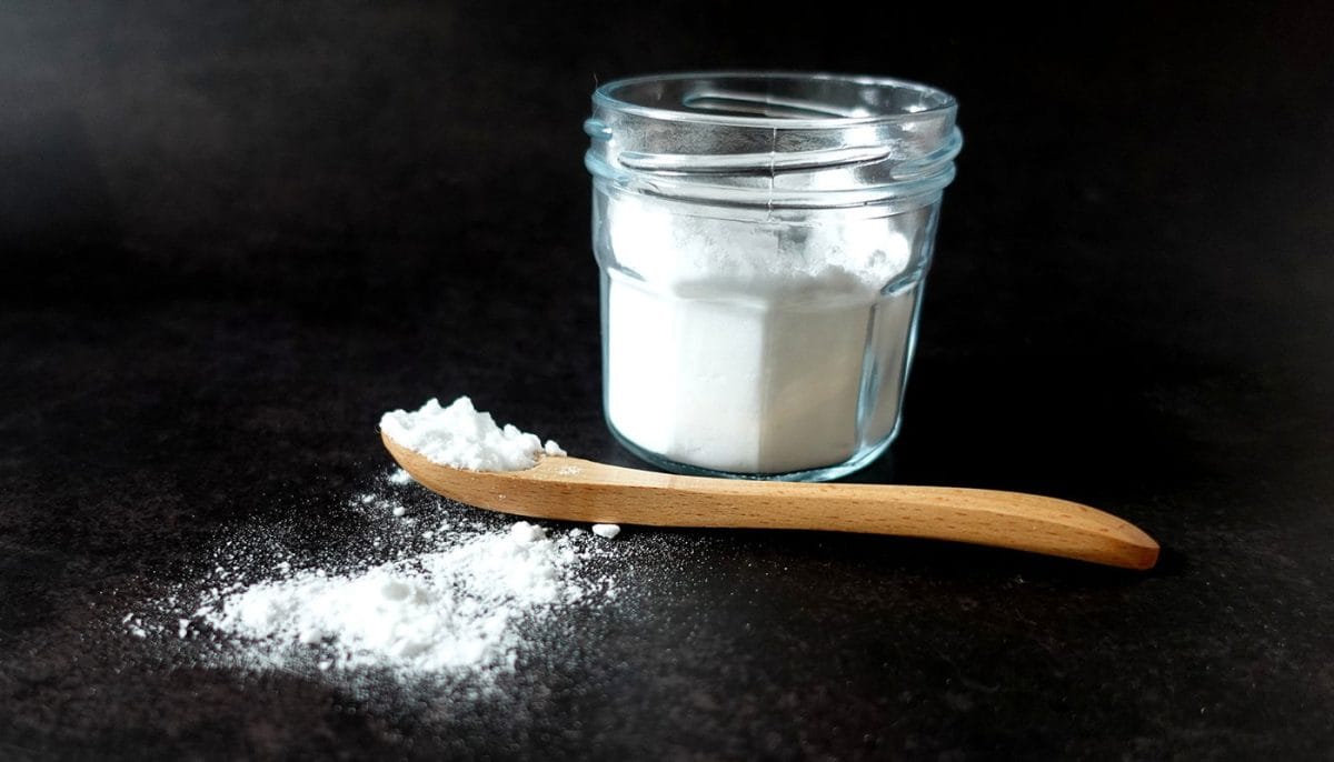 Baking soda with a spoon
