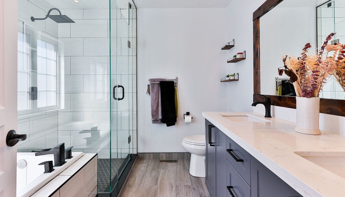 modern bathroom with shower